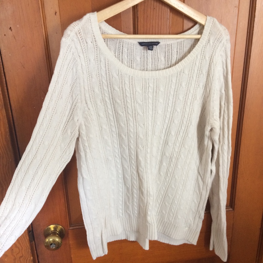American Eagle Outfitters Cream Sweater